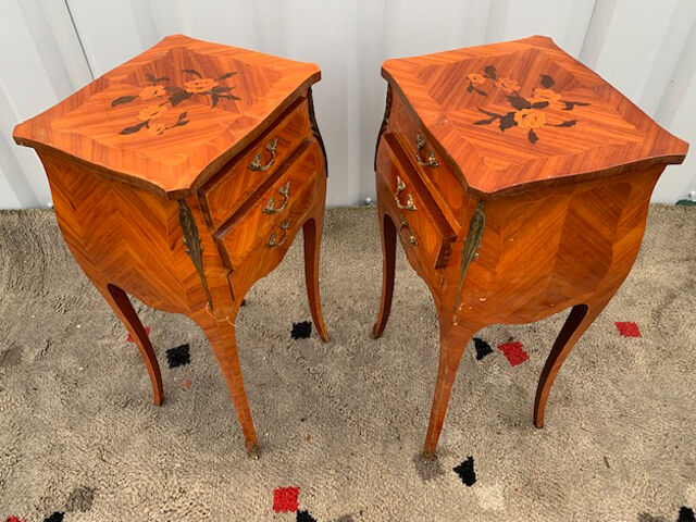 Pair of rosewood bedside tables