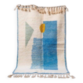 Wool rug with colourful patterns, size 150/250 cm.