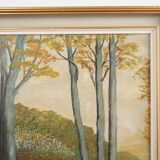 Tableau « La route de la forêt », design scandinave, années 1960
