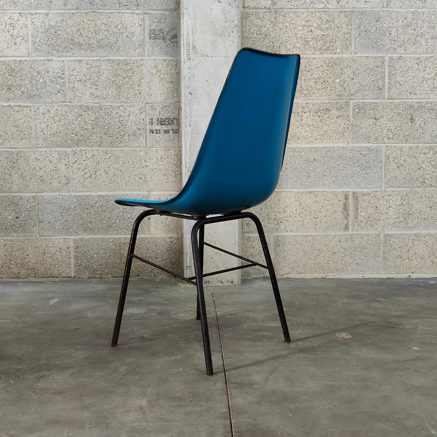 Blue fiber chair by Miroslav Navratil for Vertex 1960