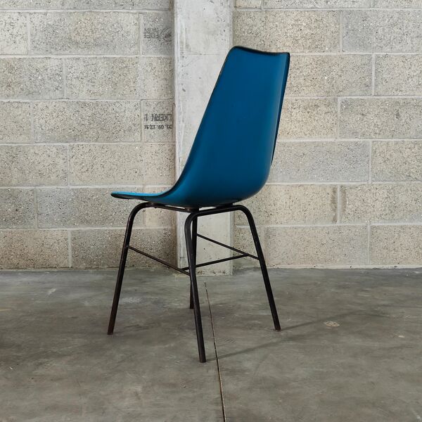 Chaise bleu en fibre  par Miroslav Navratil pour Vertex 1960
