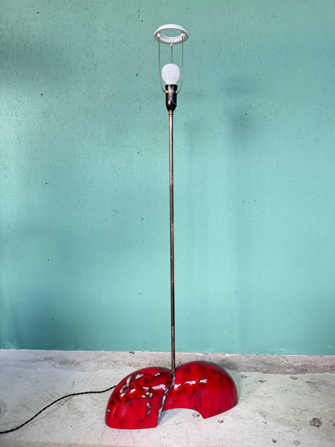 A unique, one-of-a-kind artist-made ceramic floor lamp