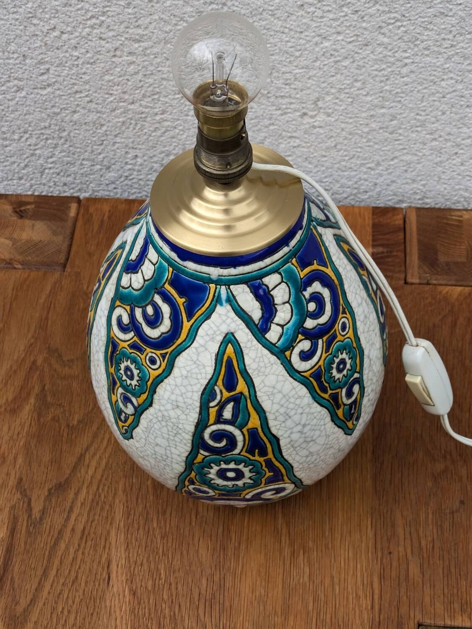 Charles Catteau vase lamp, Boch La Louvière, art deco ceramic