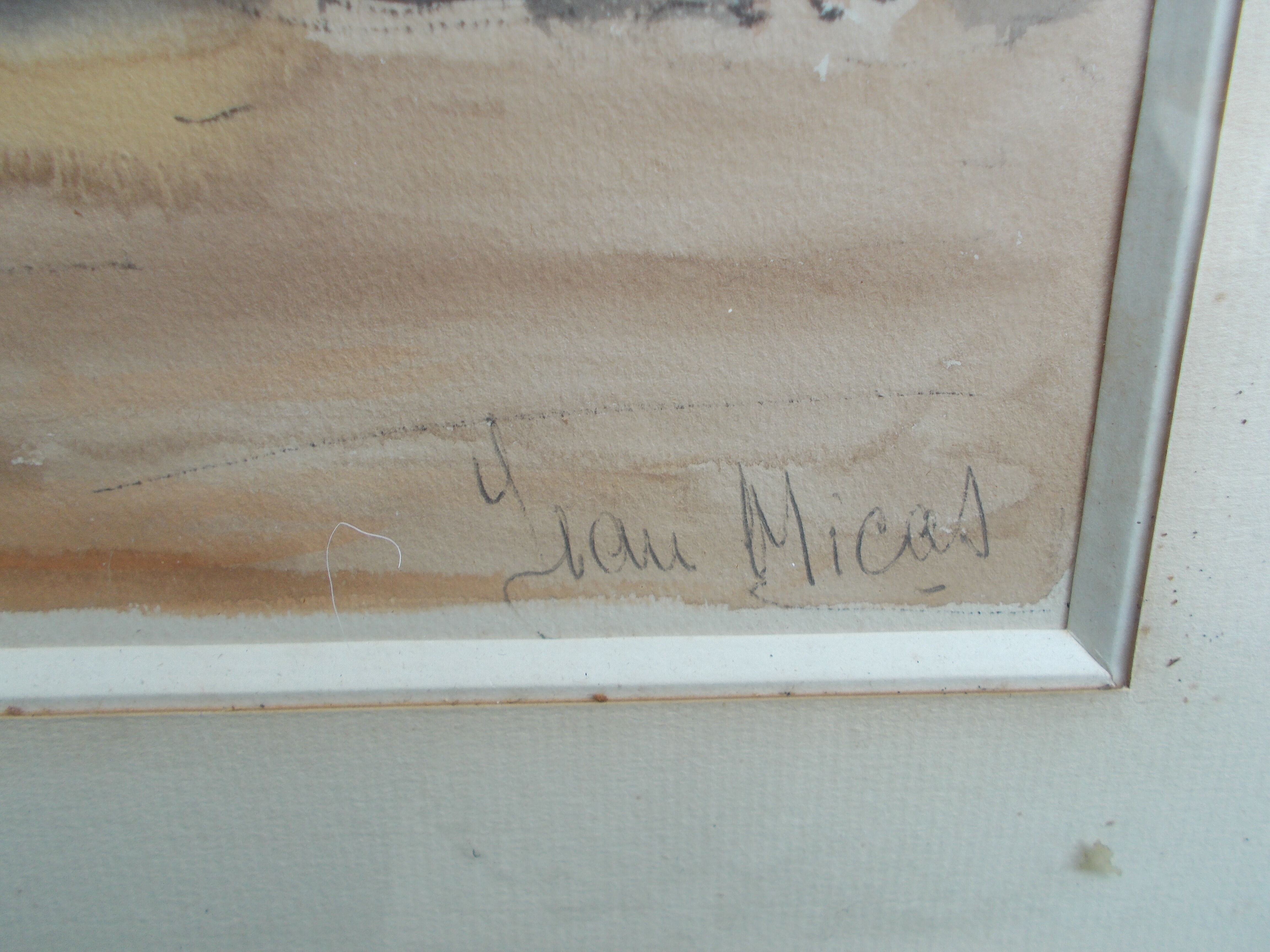 Watercolor painting Paris 1954 Jean Micas