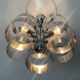 Chrome metal Space Age Sciolari chandelier from the 1970s.