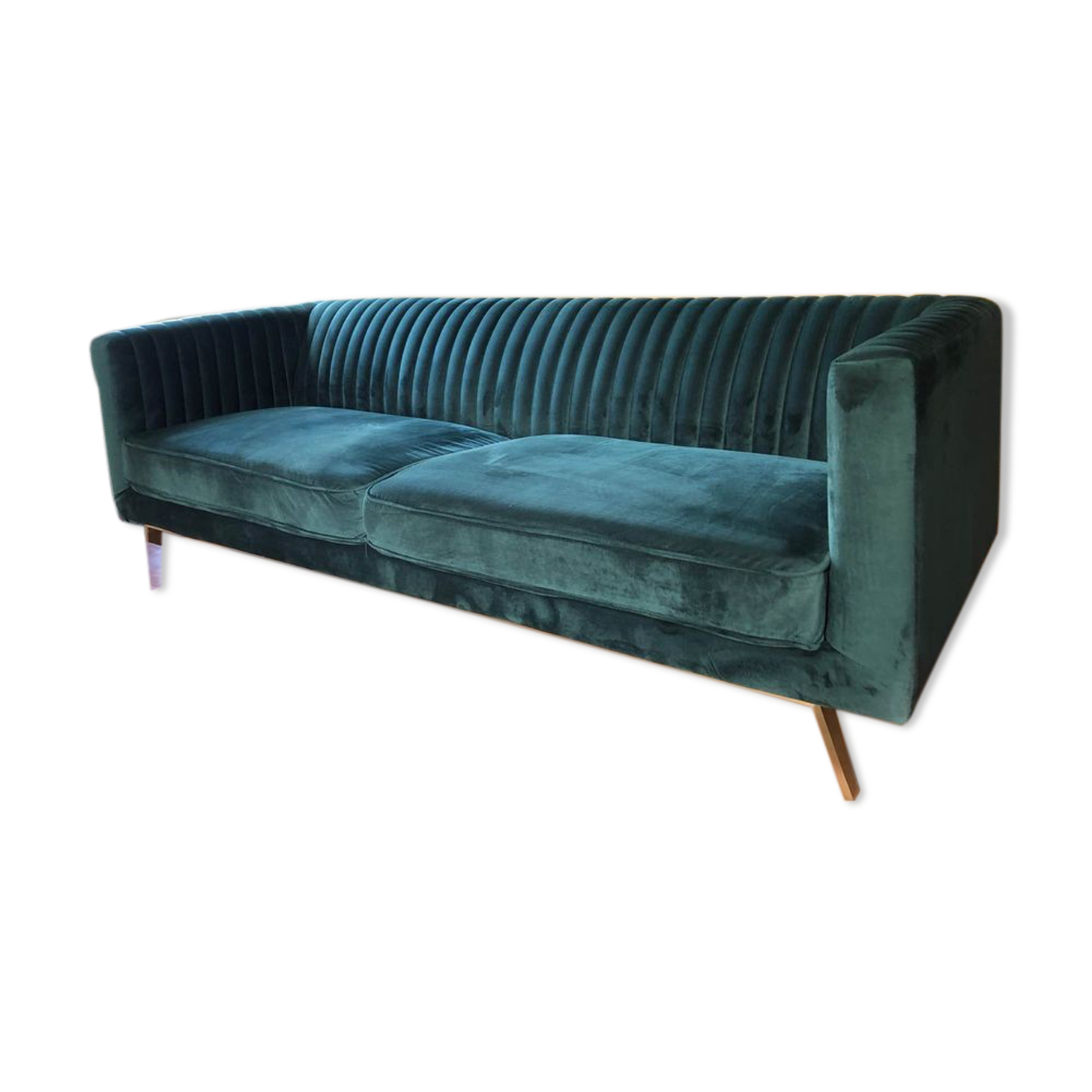 Sofa new dark green velvet 3 places
