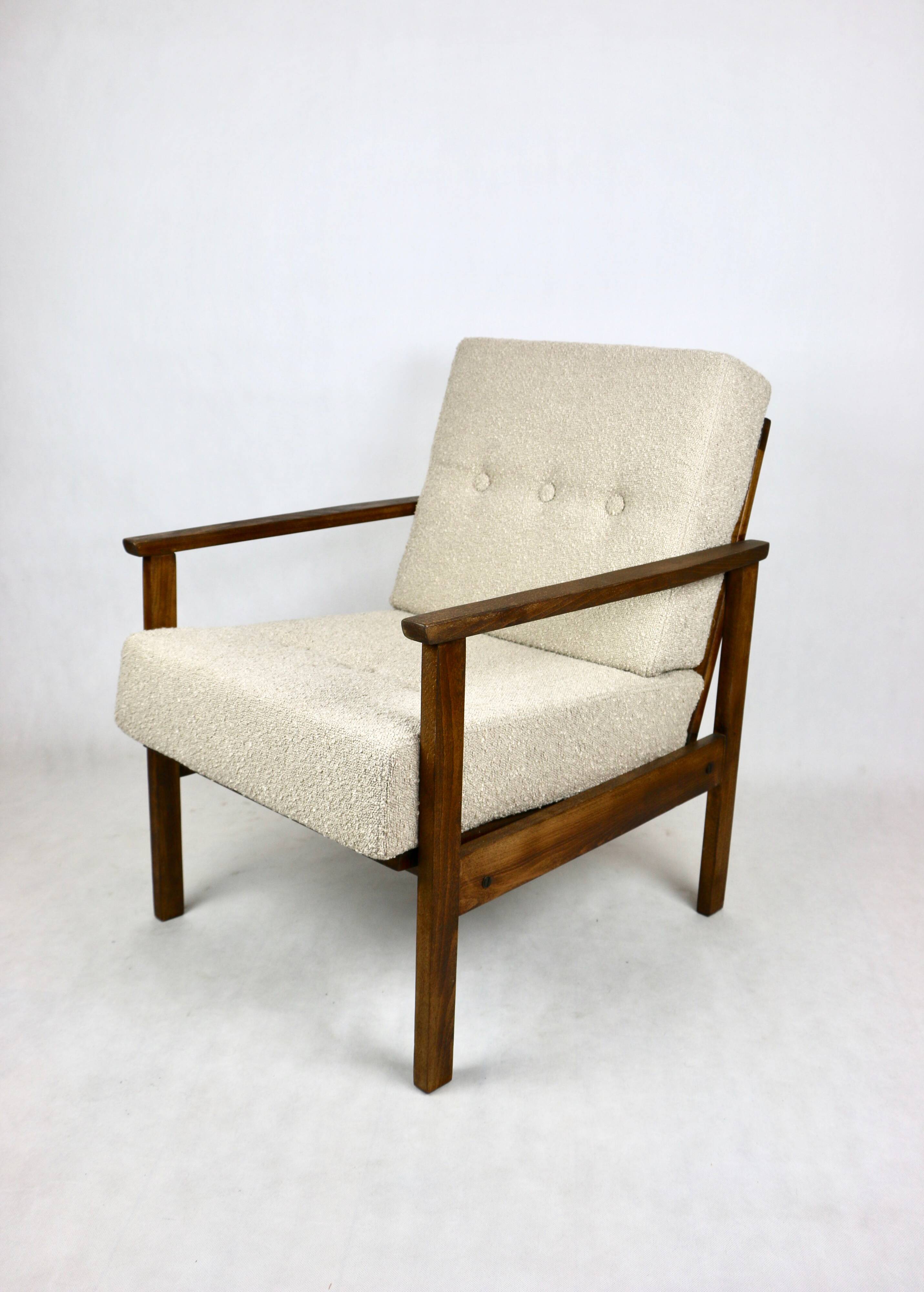 Vintage Beige Boucle Loop Armchair, 1970s