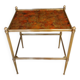 Golden brass side table