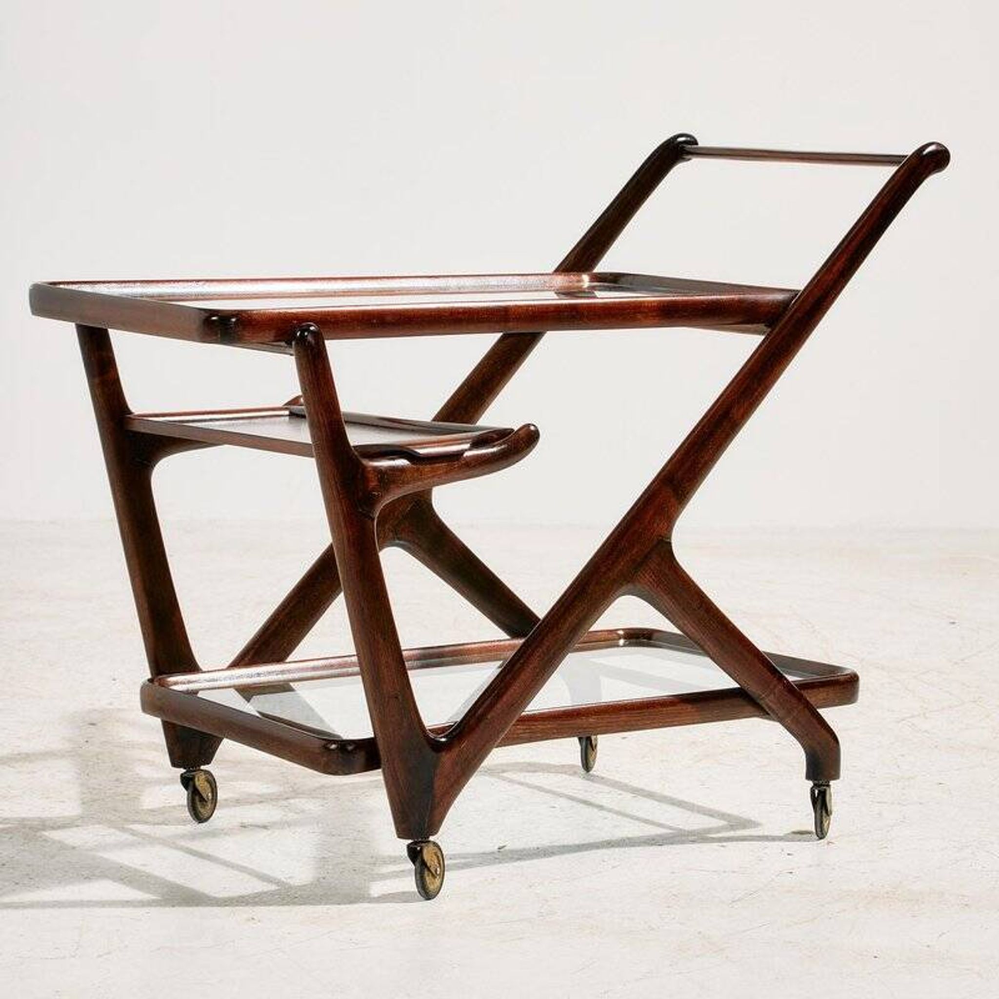 Alder Wood Trolley by Cesare Lacca for Cassina, 1950s