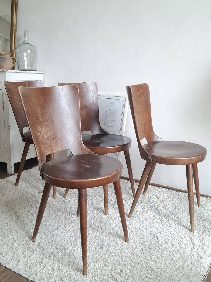Set of 4 Scandinavian chairs from the 1960s.
