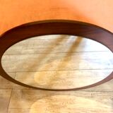 Vintage round mirror Scandi 1960-1980's teak