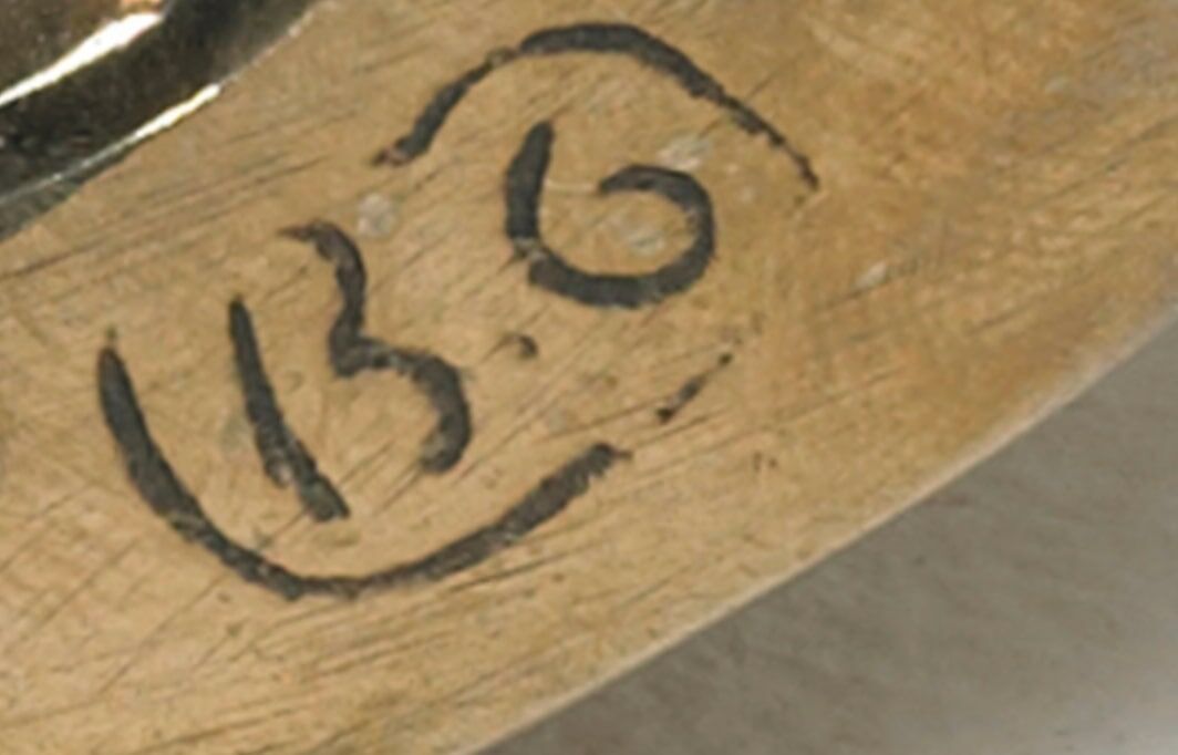 Mahogany coffee table bronze glass signed Garouste & Bonetti 1995