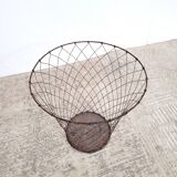 Old wire mesh wastebasket