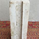 Sculpted Carrara marble stool column