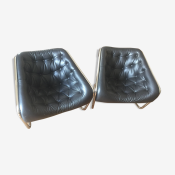 Pair of Boxer /Steiner design chairs by Kwok Hoï Chan