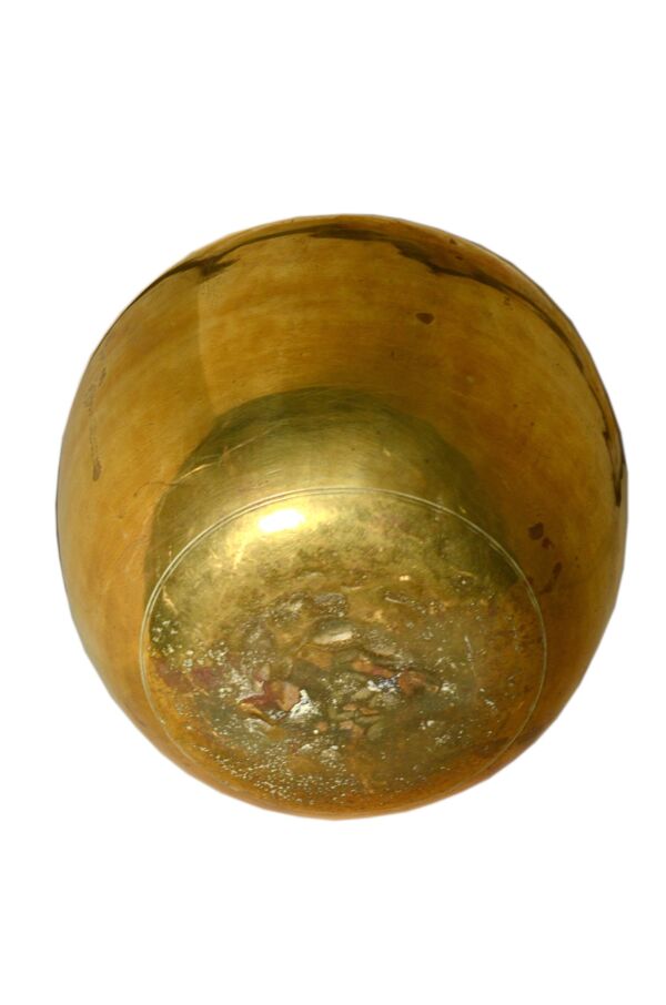 Vase ethnique en laiton ancien, fabrication artisanale d’Inde