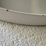 Scandinavian white round mirror from the 60s