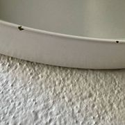 Scandinavian white round mirror from the 60s