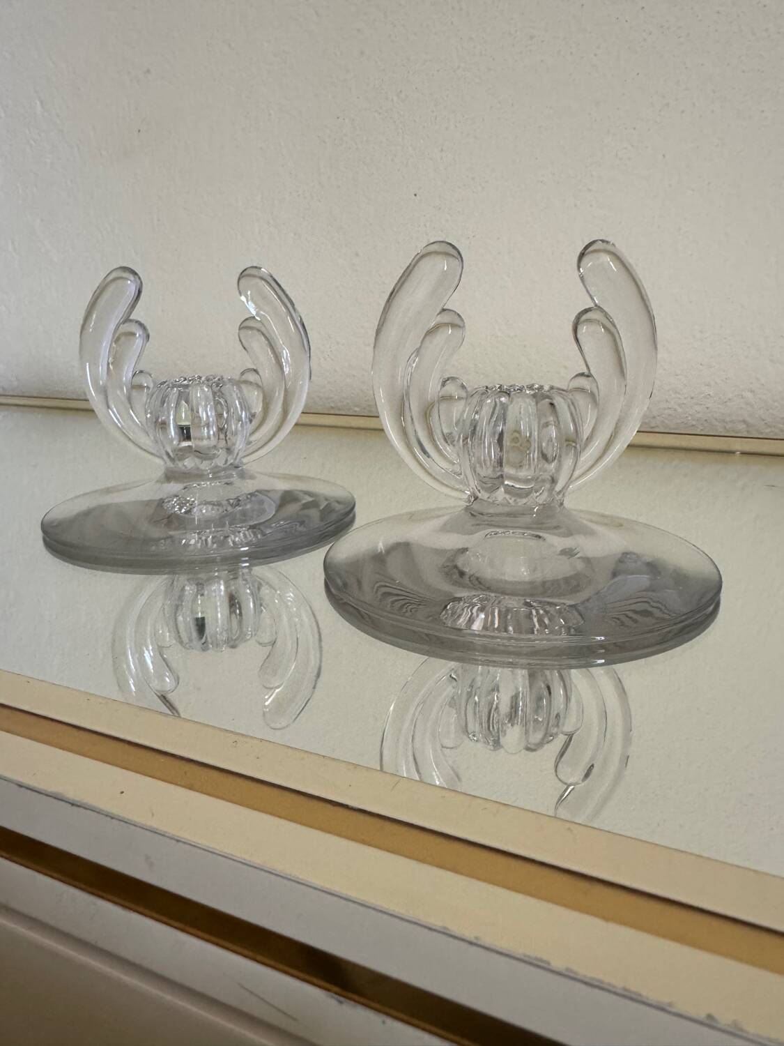 Art Deco crystal candle holder