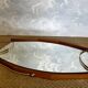 Wall mirror with brass detail and leather mounting, Vetreria Andreini, Ravenna, Italy, 1950s
