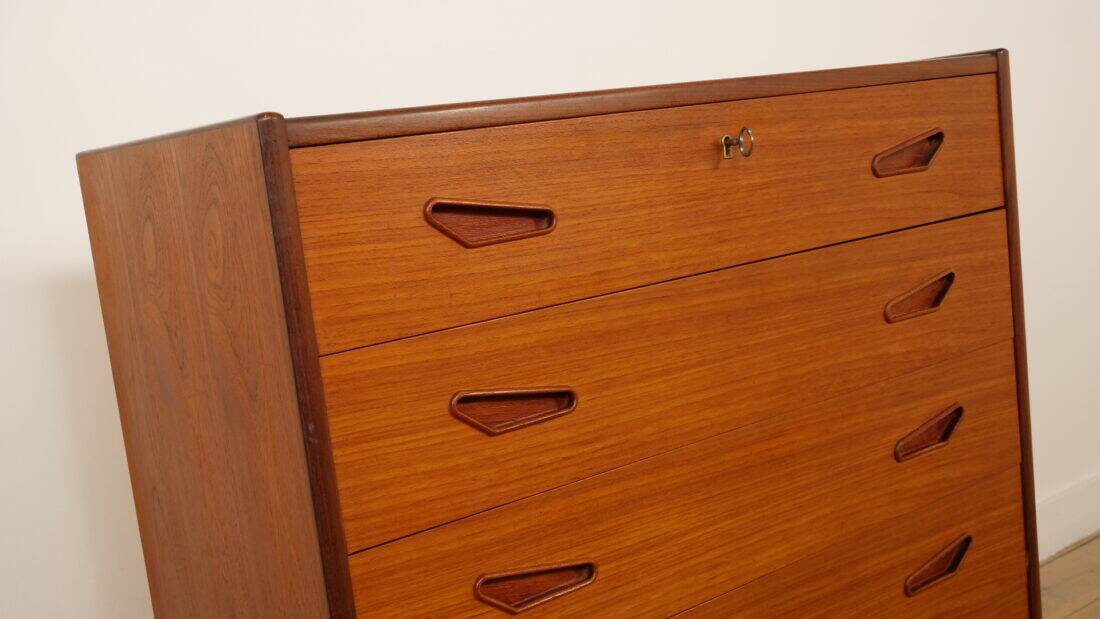 Commode danoise vintage 6 tiroirs en teck