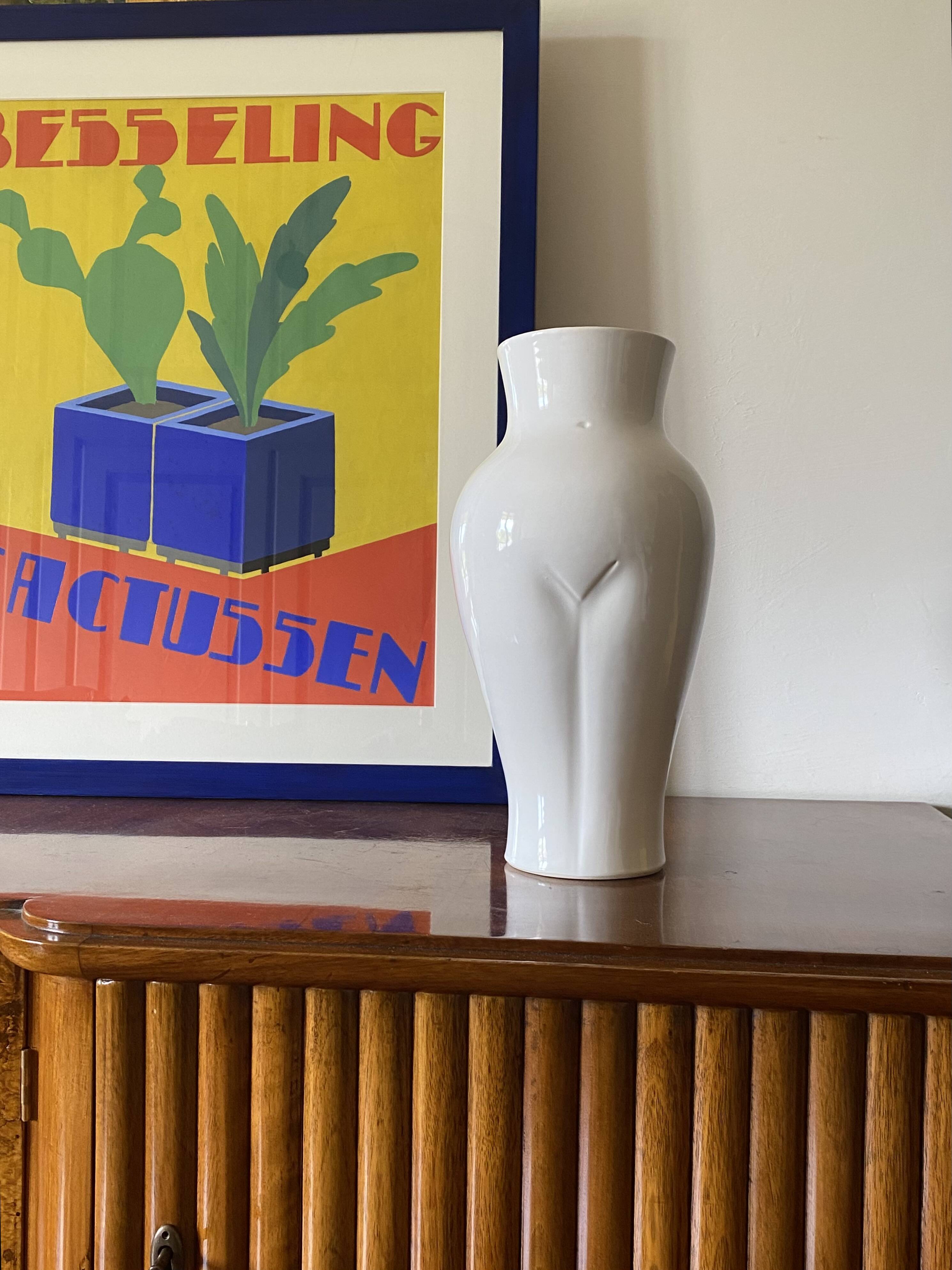 Postmodern ceramic 'Femme' vase, Baba, Vallauris France ca. 1980s