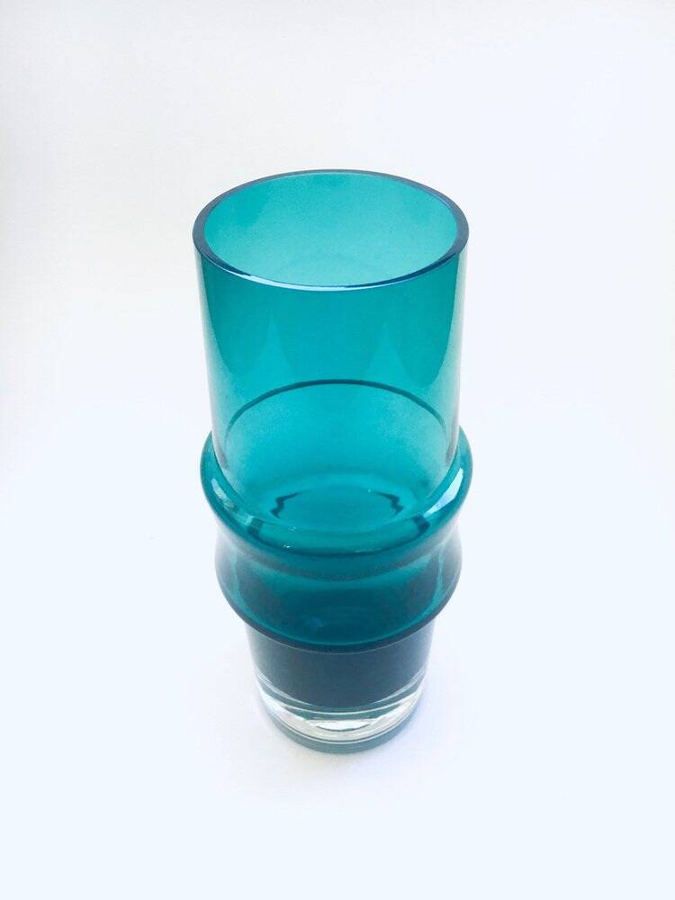 Extra Large Mid-Century Scandinavian Green Glass Vase by Tamara Aladin for Riihimaki, 1960s