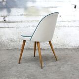 Chaise vintage pied de poule gris