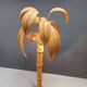 Vintage bamboo palm tree floor lamp, 1970s