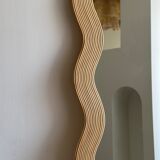 Zigzag rattan foot mirror H:182cm