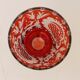 Red bohemian crystal glass, vintage