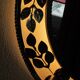 Round gold metal mirror, rose crown