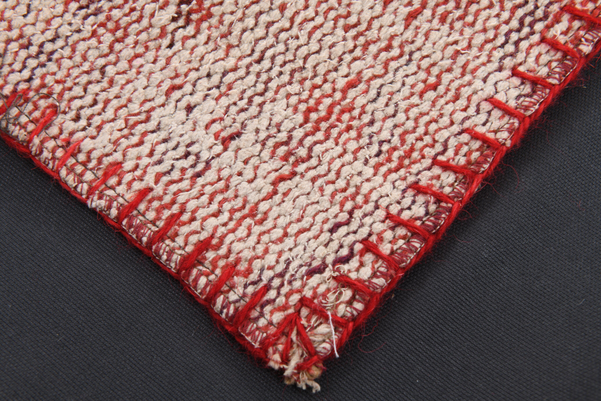 Tapis patchwork vintage en laine faite à la main 245x168cm