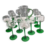 Carafe et verres ballon vin d'Alsace