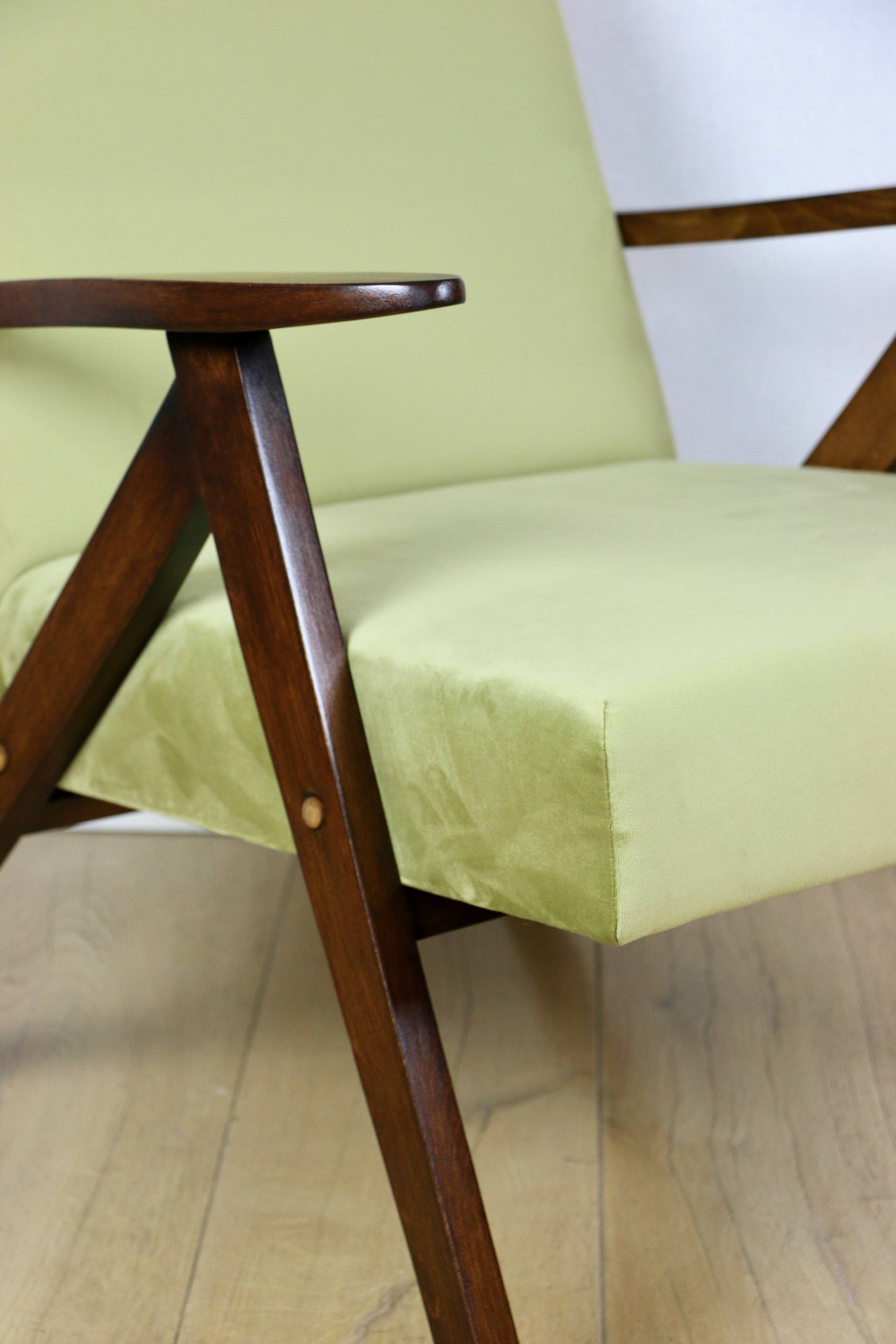 B-310 VAR armchair green olive velvet - light