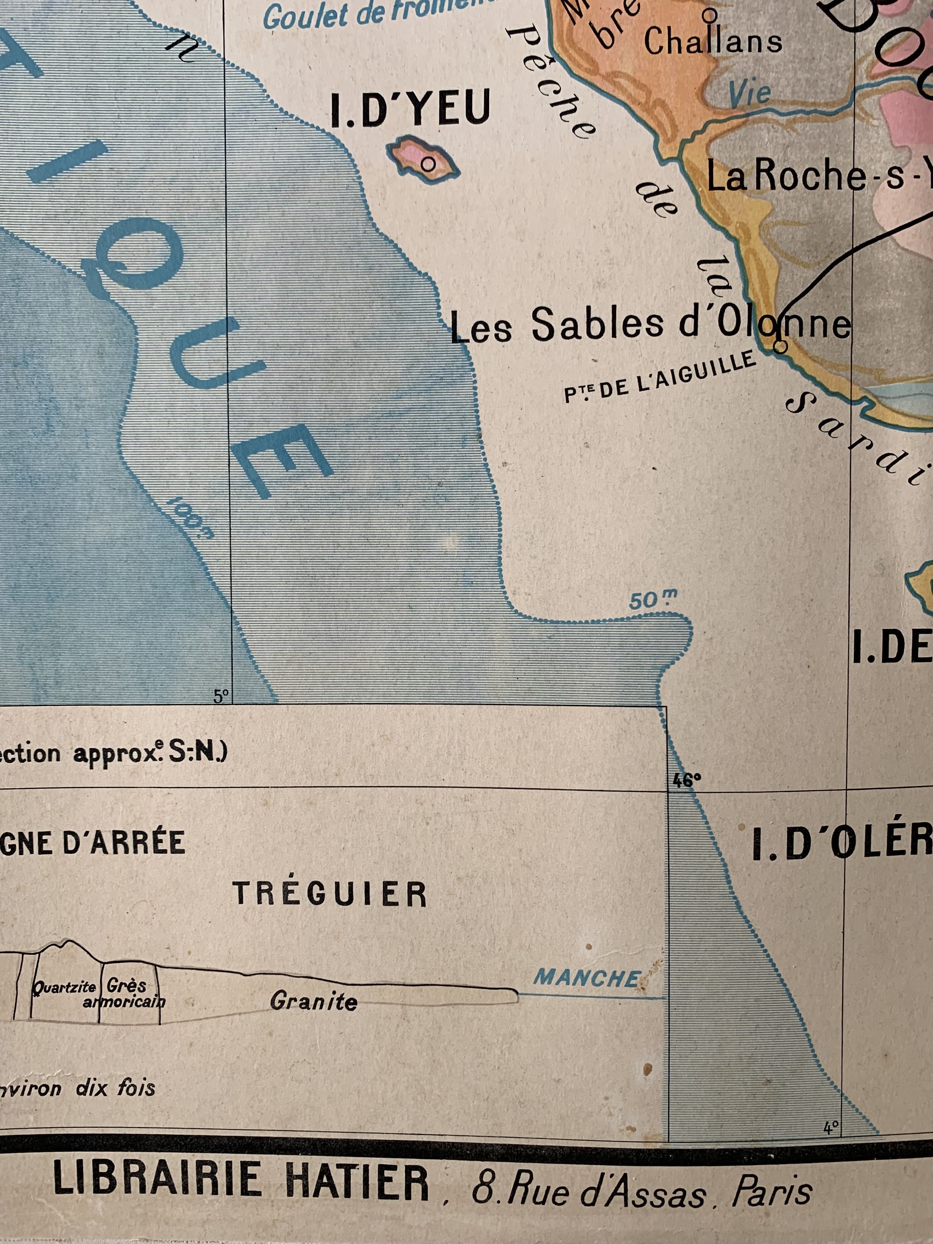 Map n°10 "Brittany and Vendée" by P. Kaeppelin and P. Deffontaines