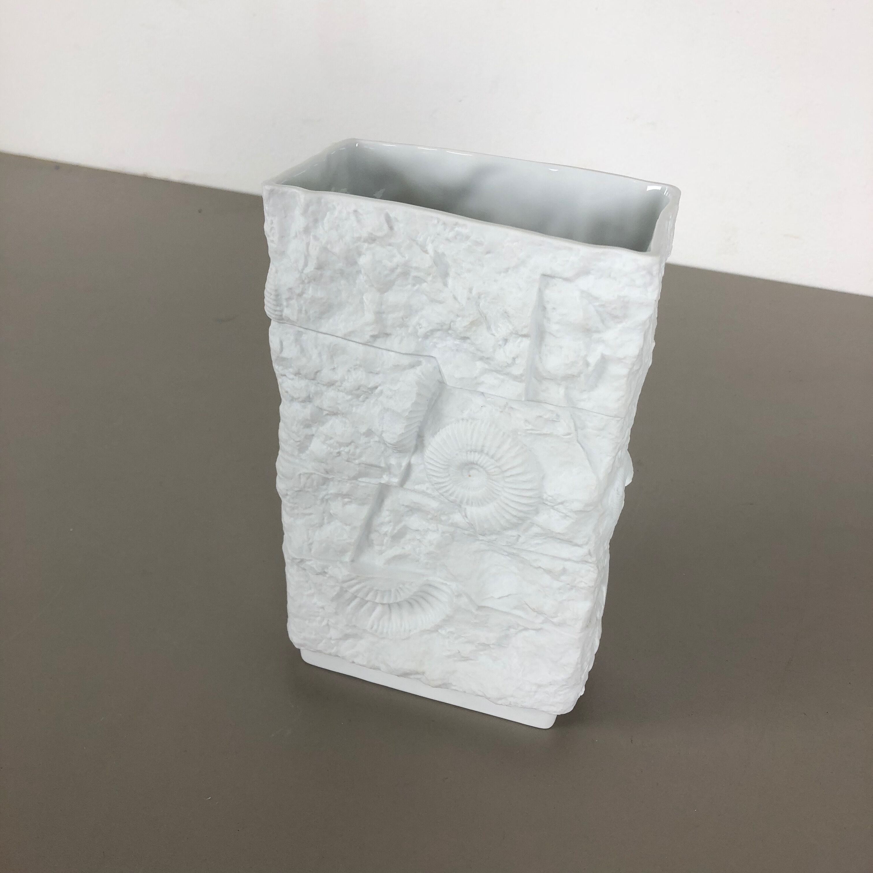 1970s OP Art biscuit porcelain german vase made by  AK Kaiser, Germany