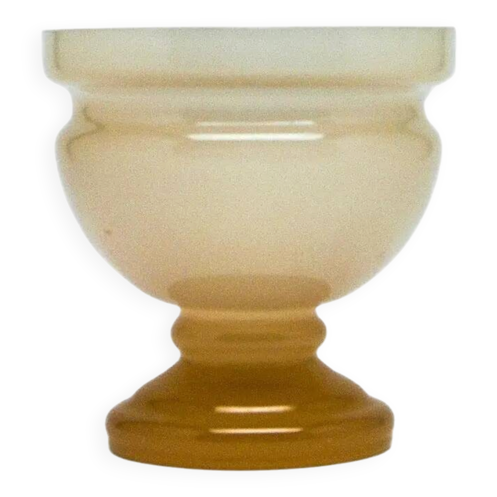 Vase, mid-century modern, beige glass, Poland, 1970s