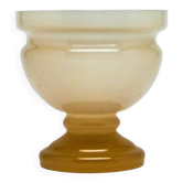 Vase, moderne du milieu du siècle, en verre beige, Pologne, années 1970