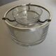 Caviar server on ice glass silver metal 1960