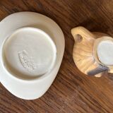 Wooden trompe-l'oeil coffee service – signed Vallauris Grandjean-Jourdan