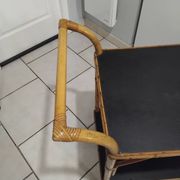 Vintage rattan serving trolley
