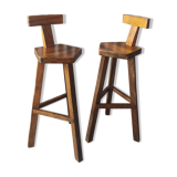 Pair of brutalist barstools