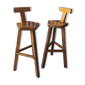 Pair of brutalist barstools