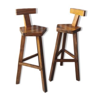 Pair of brutalist barstools