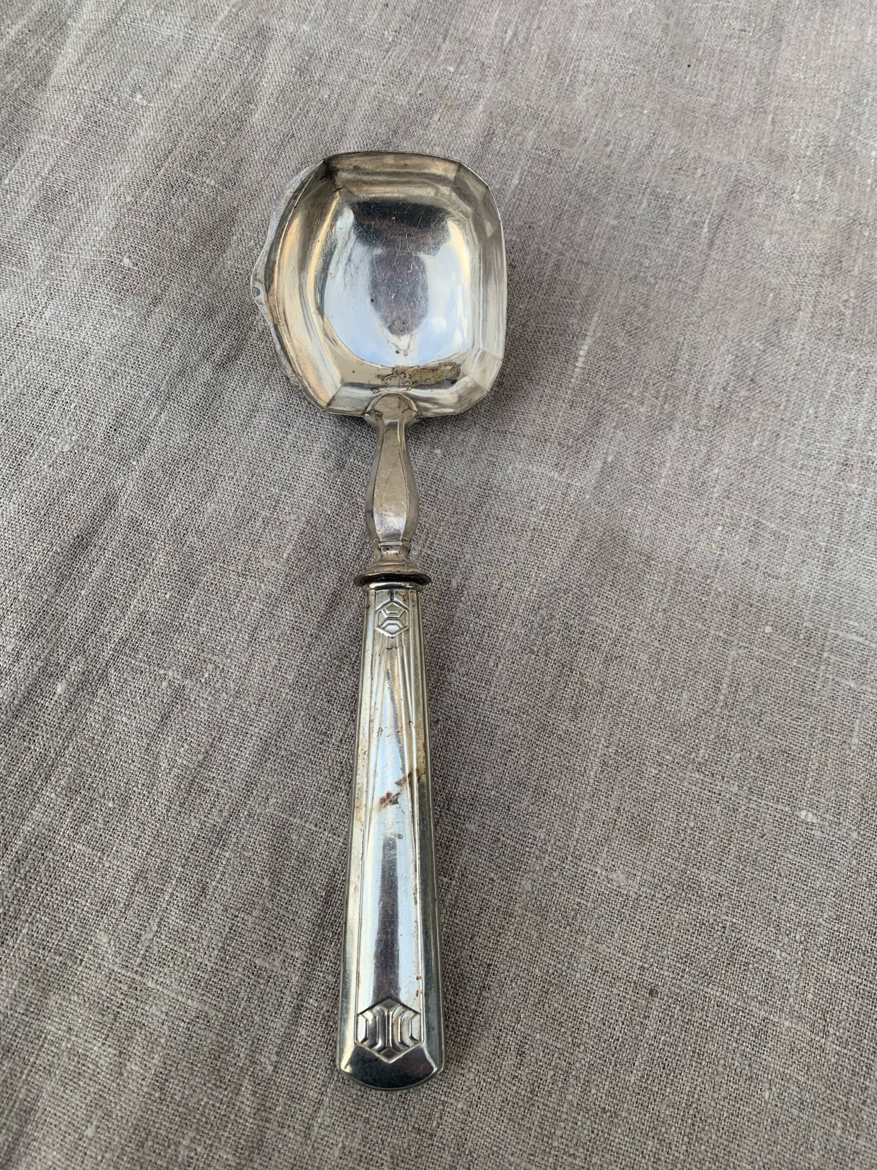 Sauce or cream spoon, silver belle epoque