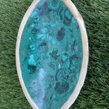 Ashtray or empty pocket in malachite and bronze