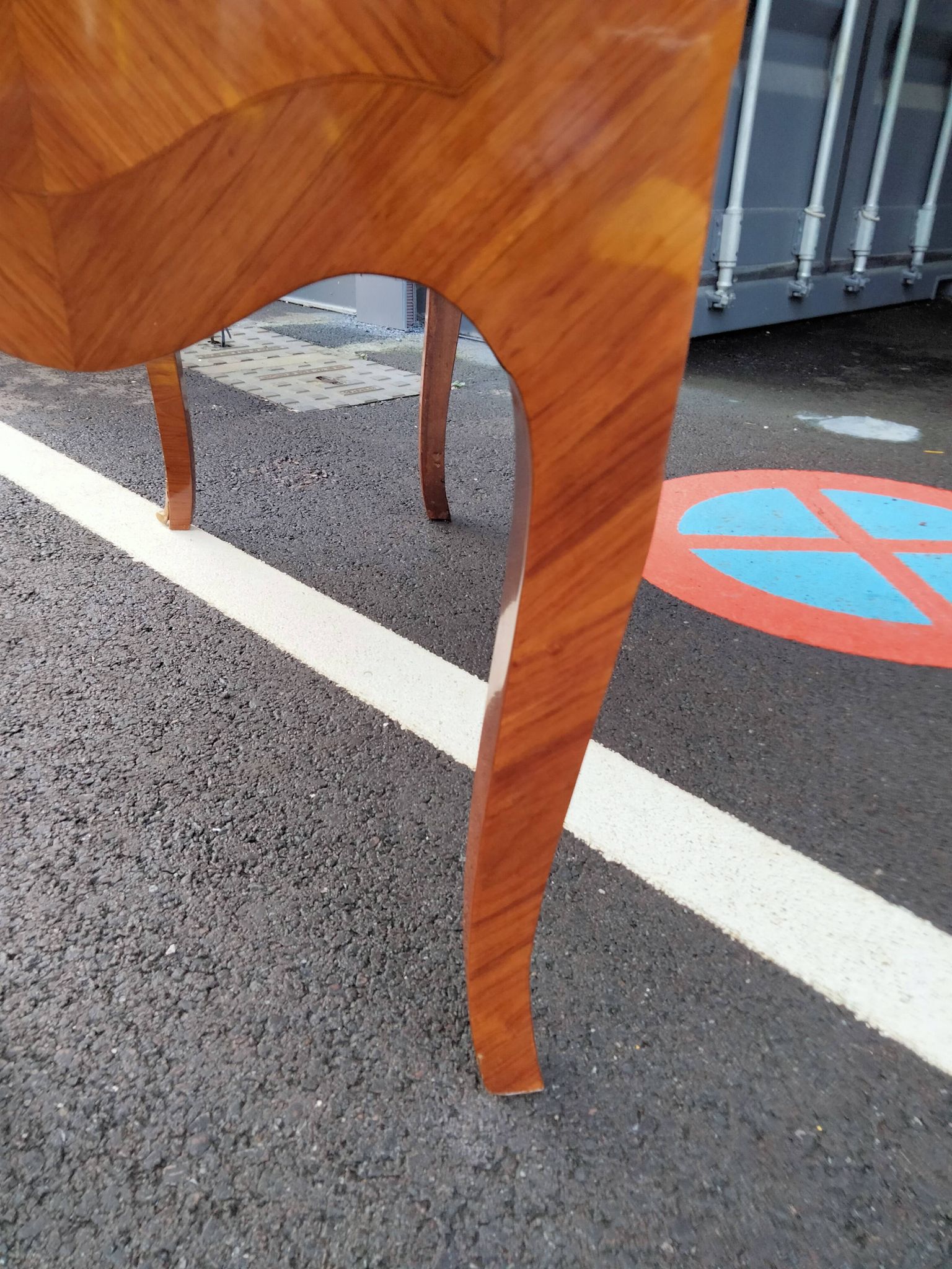 Commode ancien Louis XV marqueterie plateau marbre