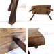 Mid Century Table d'appoint Pouf à fleurs Banc à fleurs Tabouret de chevet Bois massif Brutaliste Vi