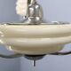 1930s Art Deco nickel and cream glass chandelier